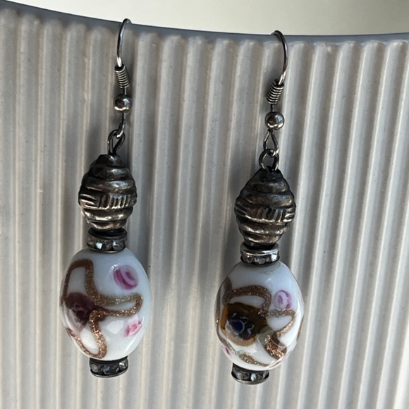 Artisnal glass bead earrings, Murano glass. - Picture 10 of 11
